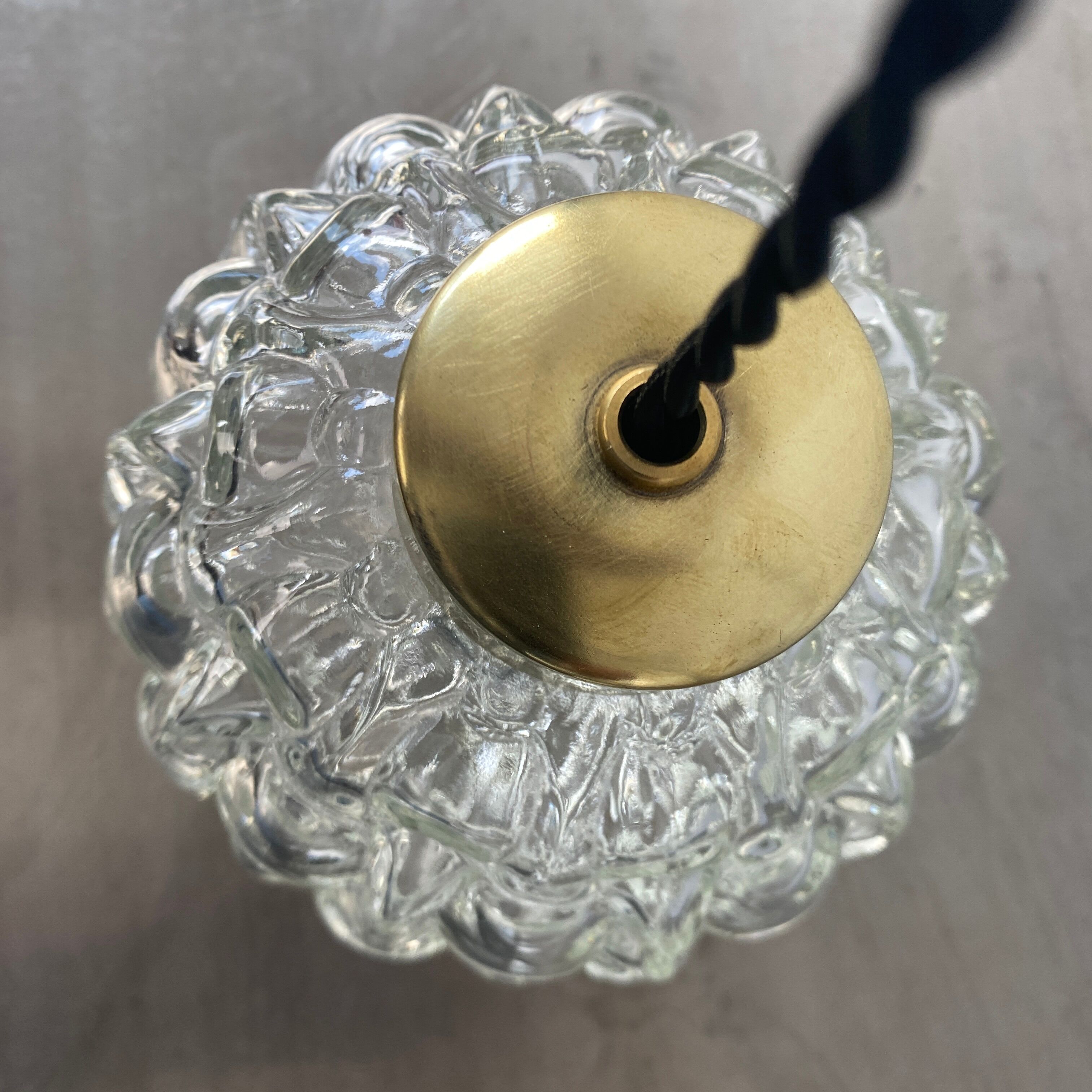 Lot 3 round lamps in vintage glass