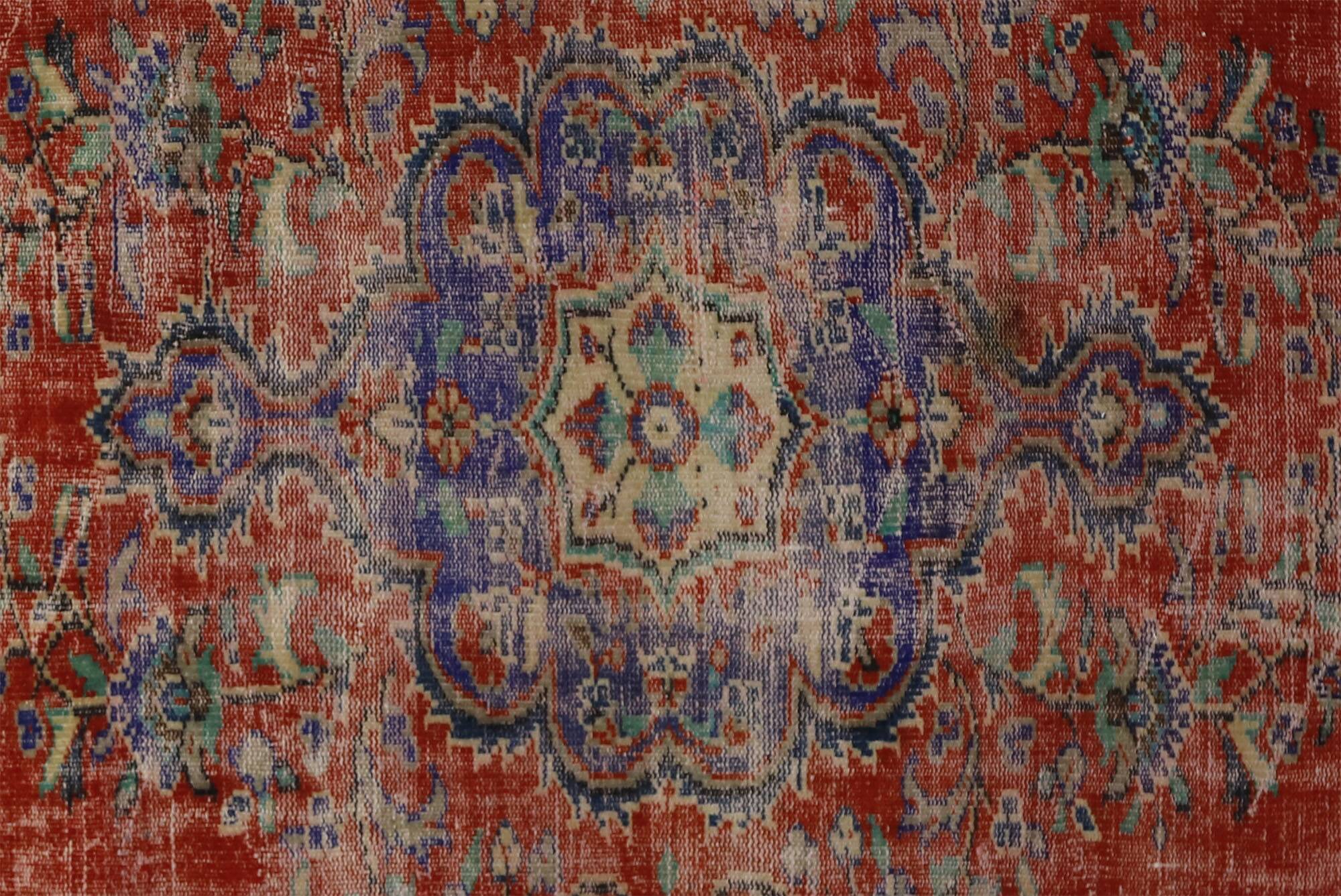 Turkish Anatolian Handmade Vintage Area Rug 246 cm x 130 cm