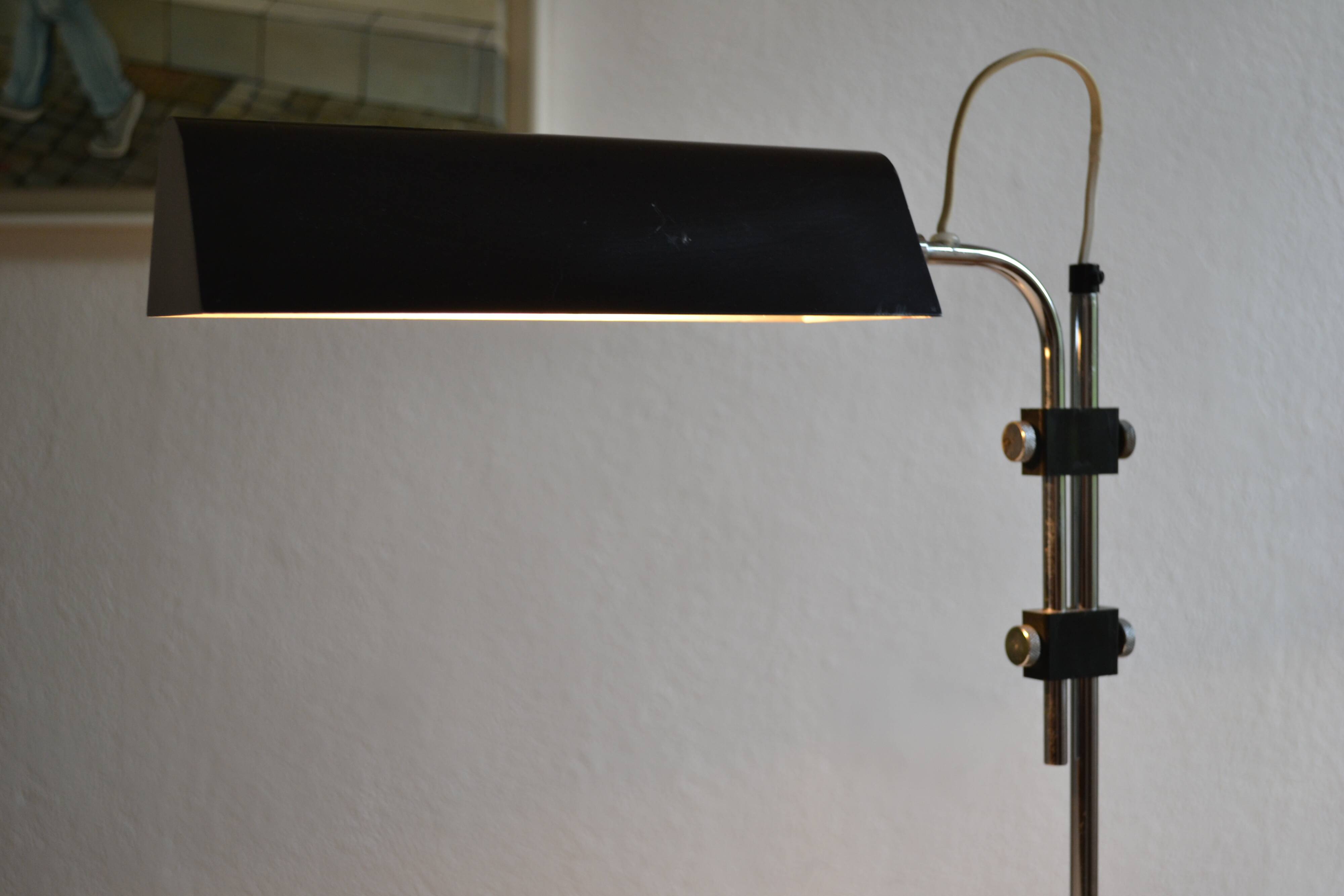 Vintage black modernist table lamp 50 1950 Bauhaus