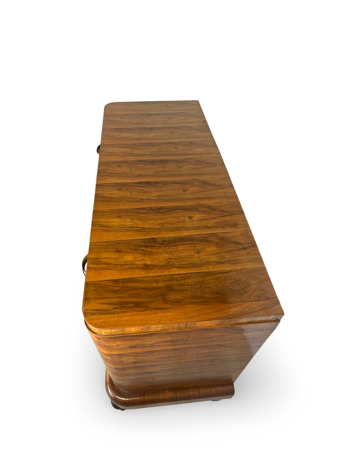Commode italienne Art déco en ronce de noyer, années 1930