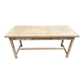 Table à manger de ferme rénovée en bois massif 160cm XXème