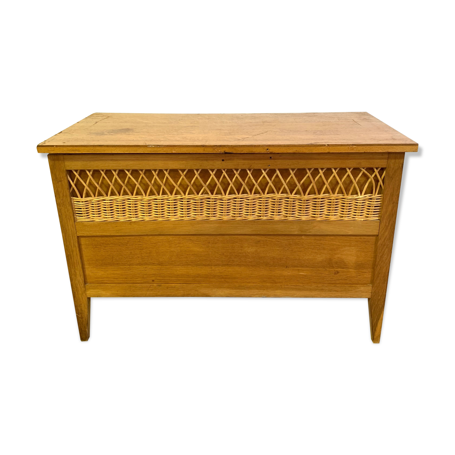 Vintage rattan toy box