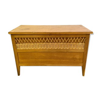 Vintage rattan toy box