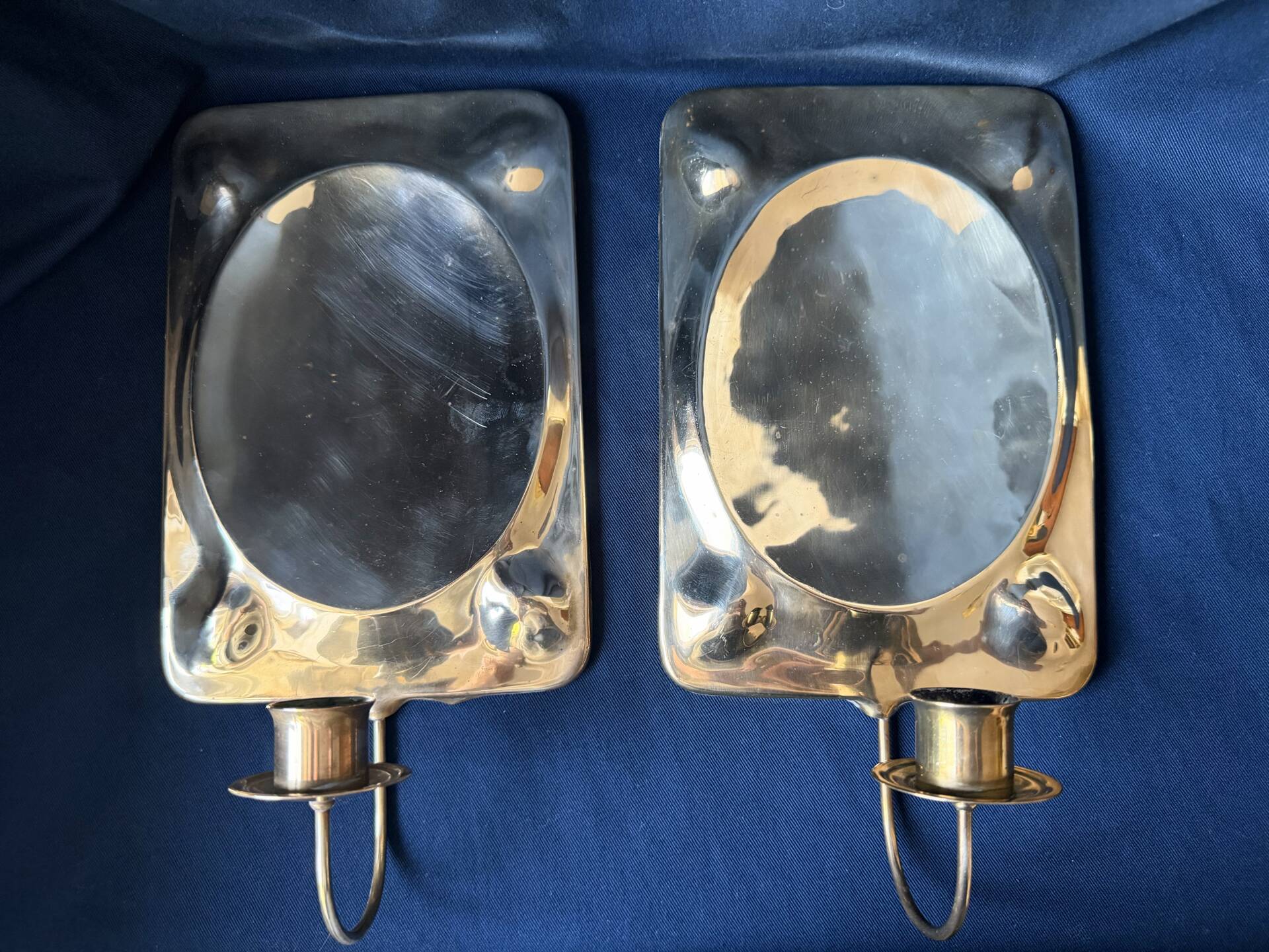 Vintage Scandinavian Brass Wall Candle holder Sconce height 29cm