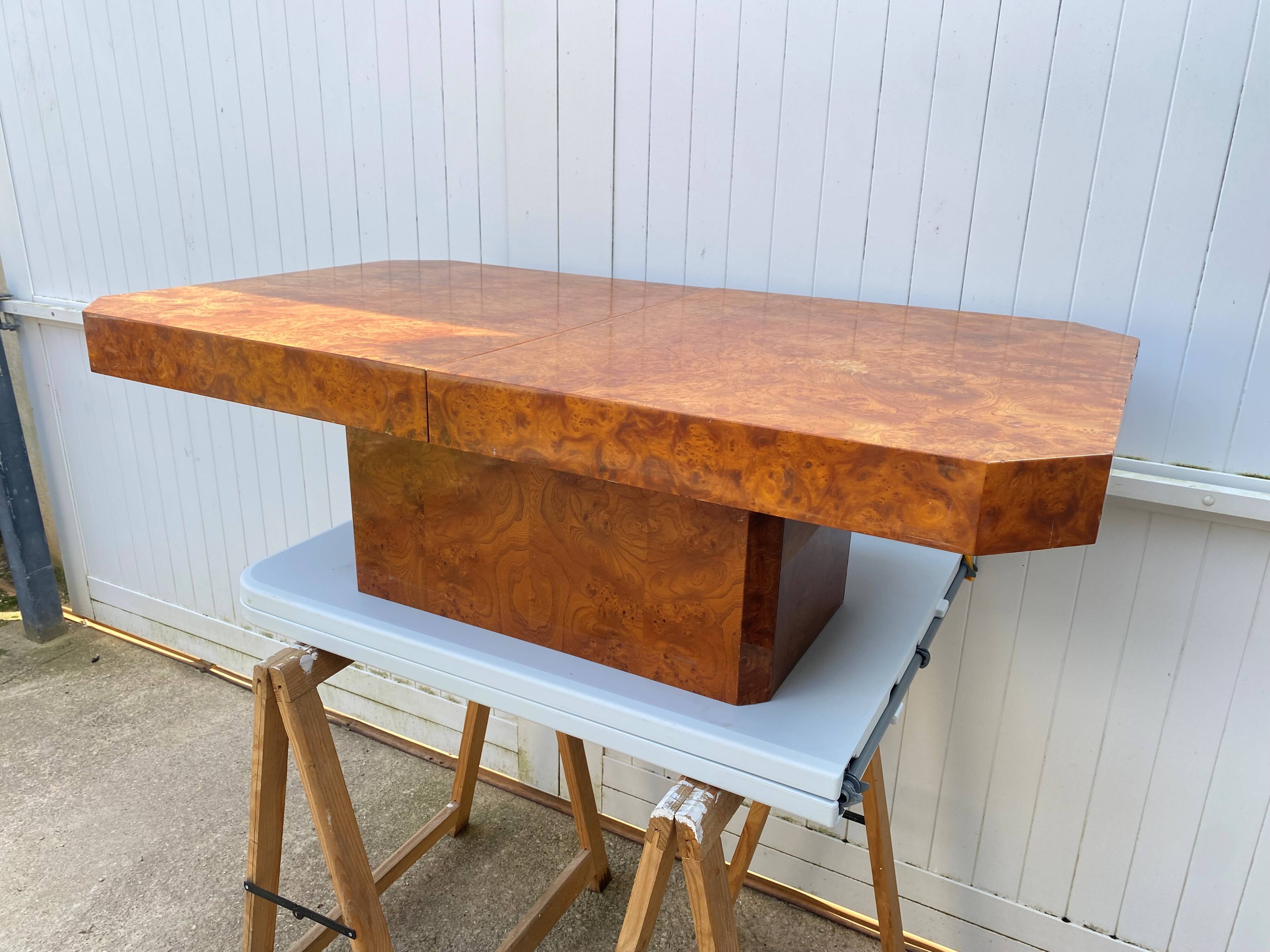 Elm burl coffee table/bar