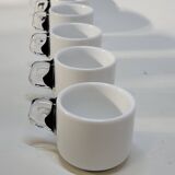 Guzzini Coffee Set 6 Porcelain Espresso Cups and 6 Plexiglas Saucers