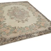 Tapis beige turc antique noué à la main 213 cm x 294 cm - 25059