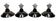 Set of 4 Industrial Black Enamel Pendant Lamps from Elektrosvit, 1960s