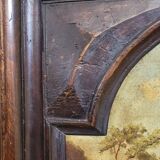 natural wood trumeau with oil painting on panel