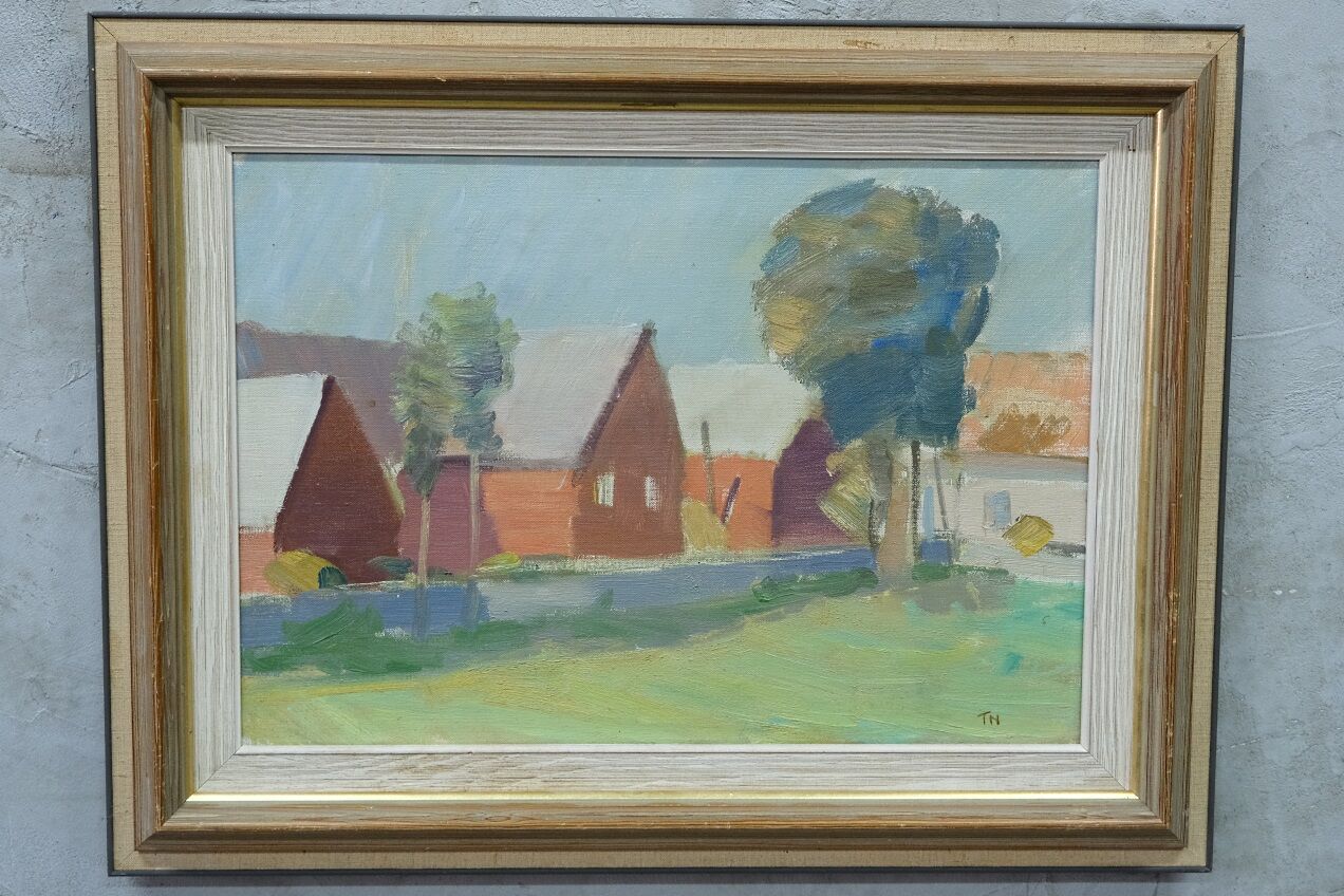 Tage Nilsson ( 1926-1997), Swedish Modern Painting, Oil on Canvas, 1960s, Framed