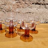 Suite of 6 water glasses 70s