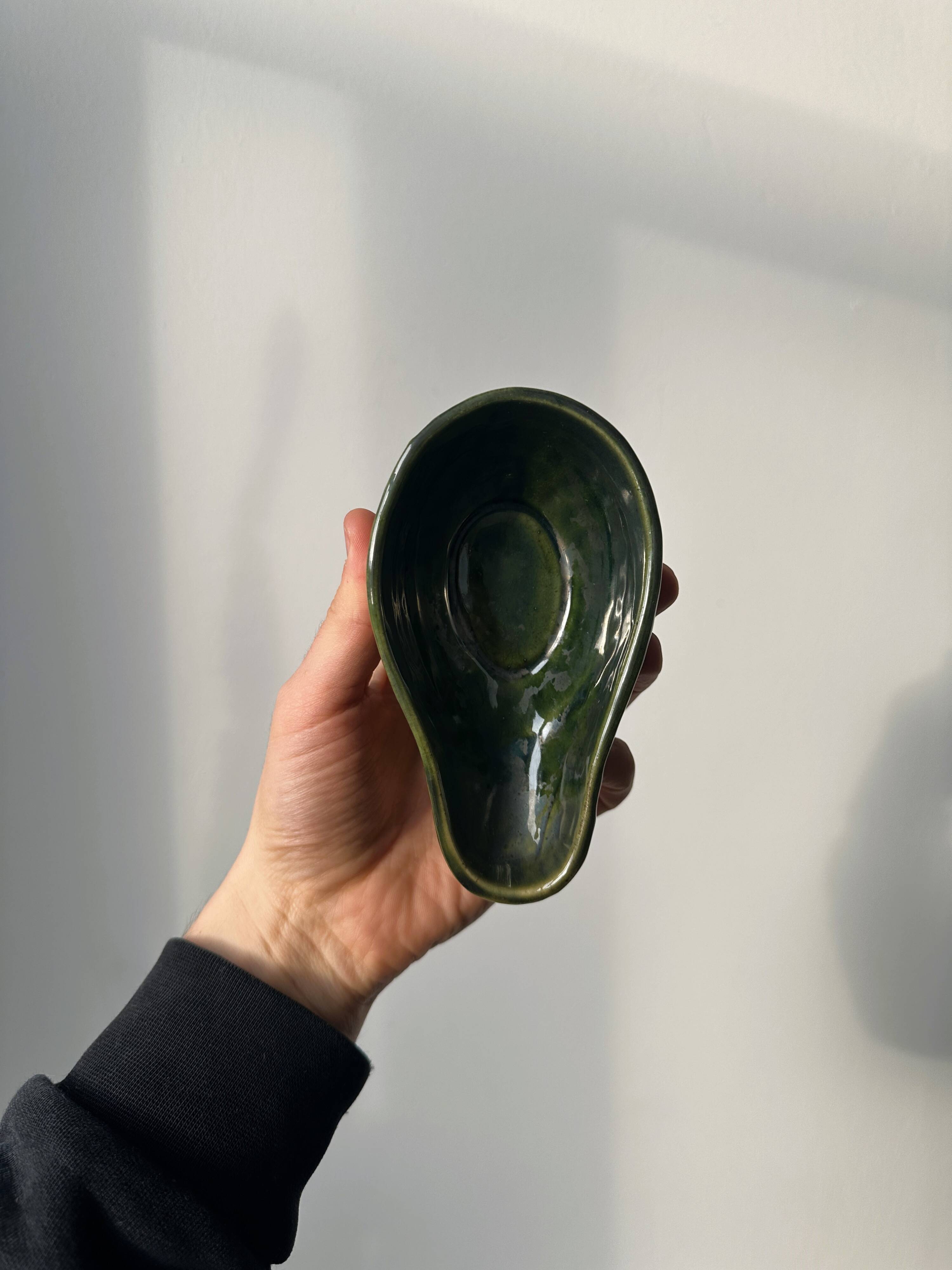 Green ceramic avocado ramekins