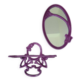 Bathroom set enamelled cast iron mirror door set