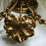 Ceiling chandelier in frosted glass paste and bronze