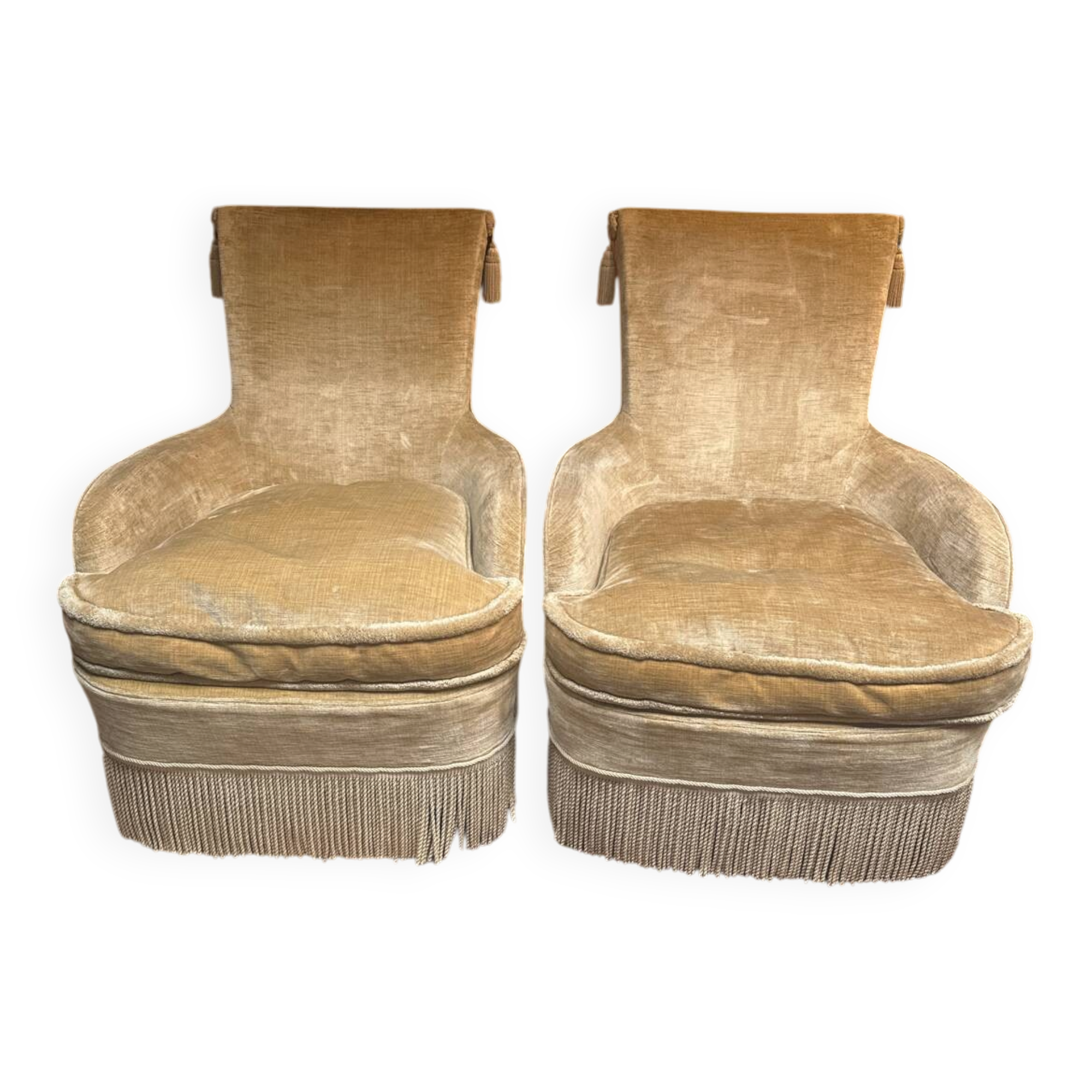 2 velvet armchairs