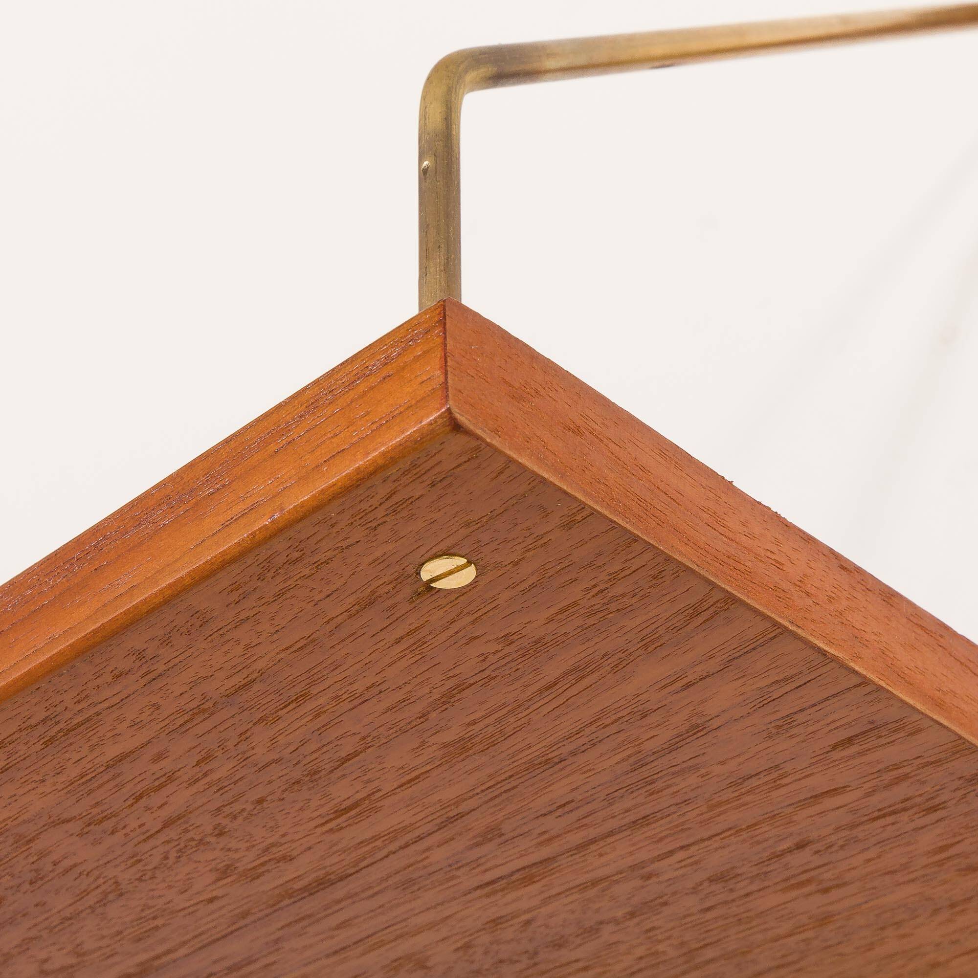 Danish teak shelving unit, set of 5 shelves, 1960s