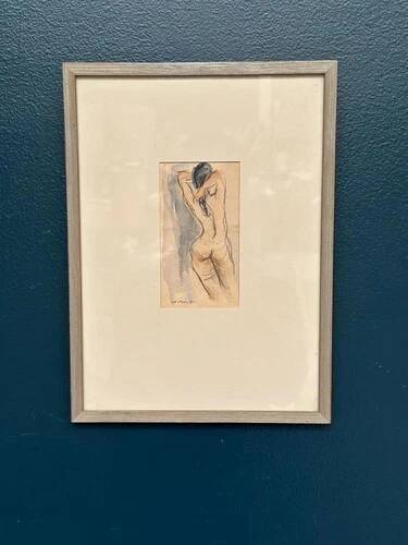 Swedish Watercolour on Paper “Nude Study” by Helge W. Högbom