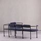 Postmodern steel and fabric bench, Italy, 1990s