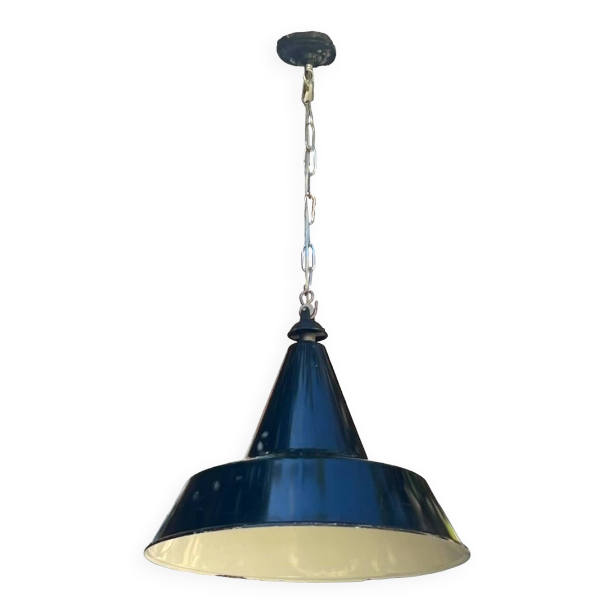 Large pendant light 45cm enameled sheet metal