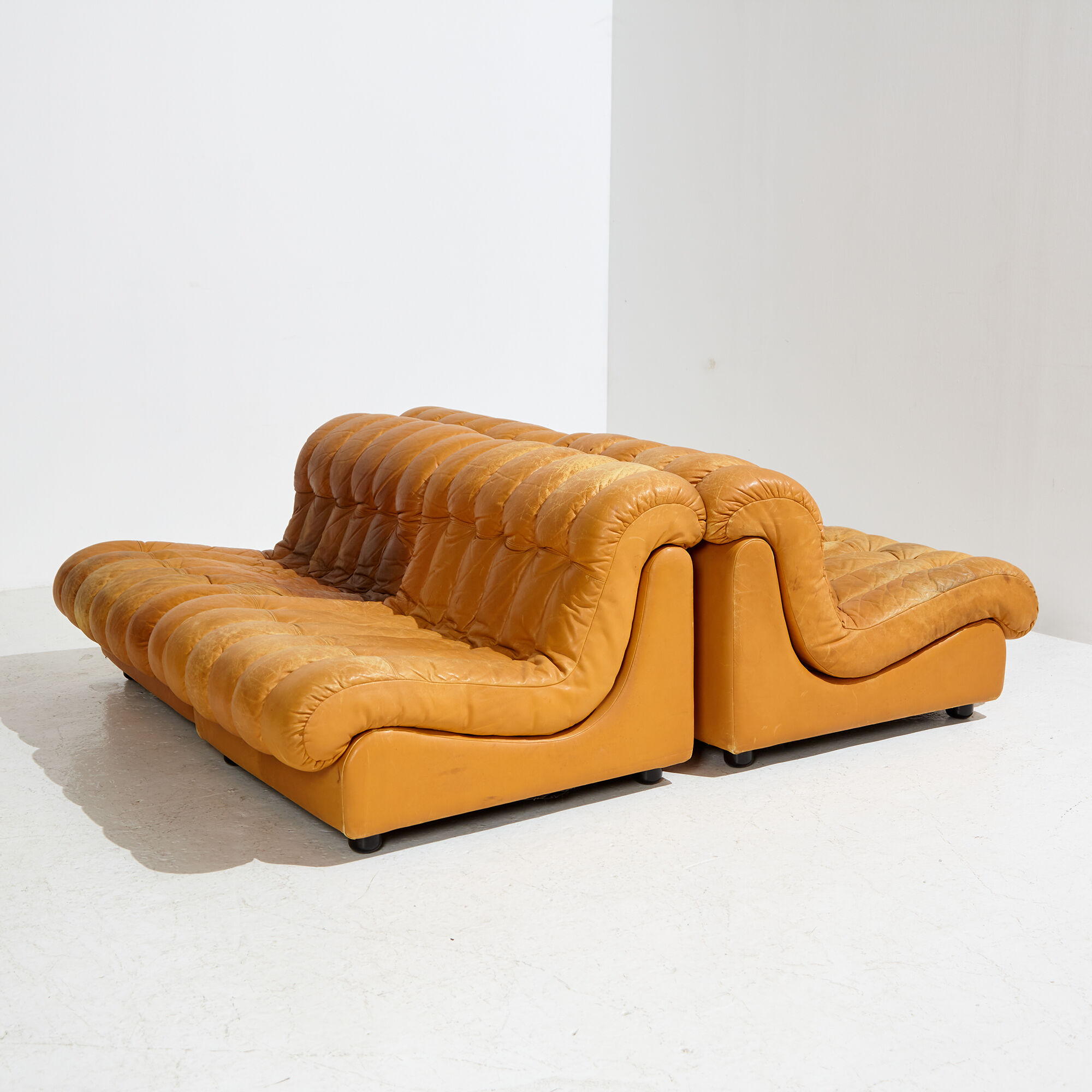 Modular leather sofa set