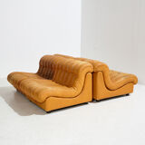 Modular leather sofa set