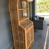 Vintage rattan bookcase