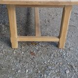 Solid oak farm table 2 extension cords raw wood
