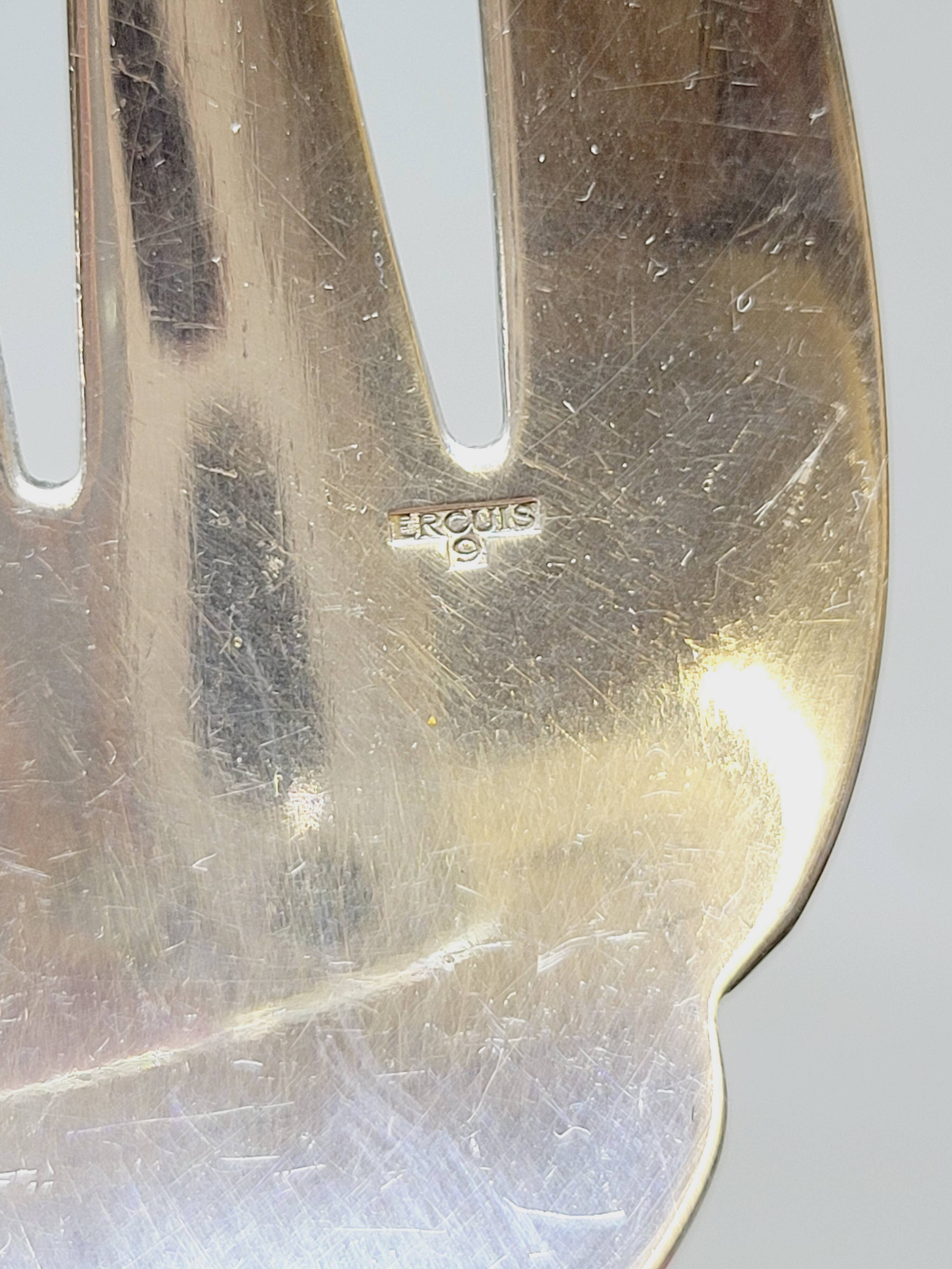 Ercuis Art Deco Silver Metal Fish Serving Cutlery Set