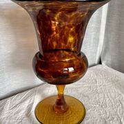 Vase verre soufflé "écaille de tortue" vintage 1960