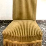 Fauteuil crapaud boudoir art déco vintage vert kaki