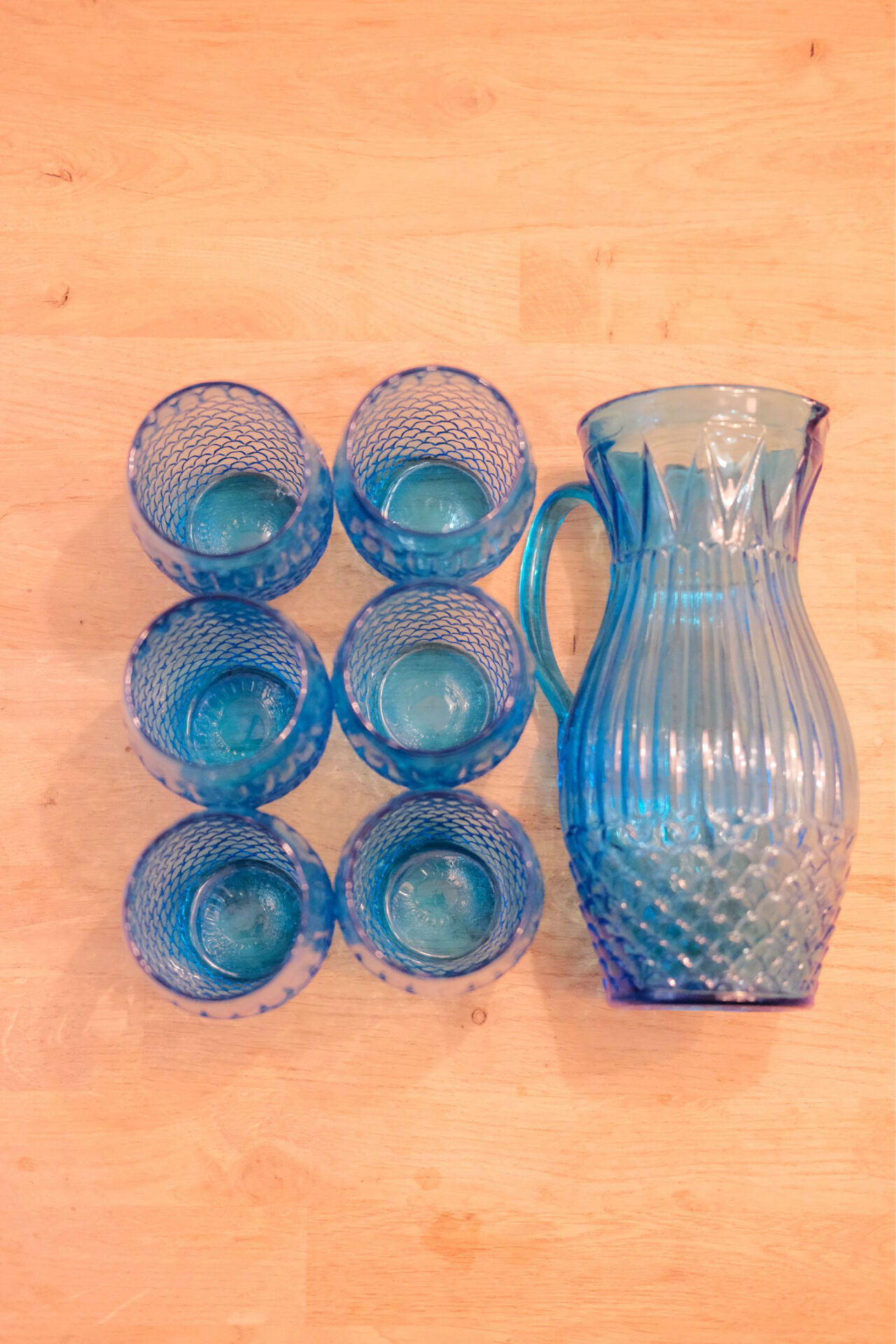 Service à orangeade vintage italien verres et carafe