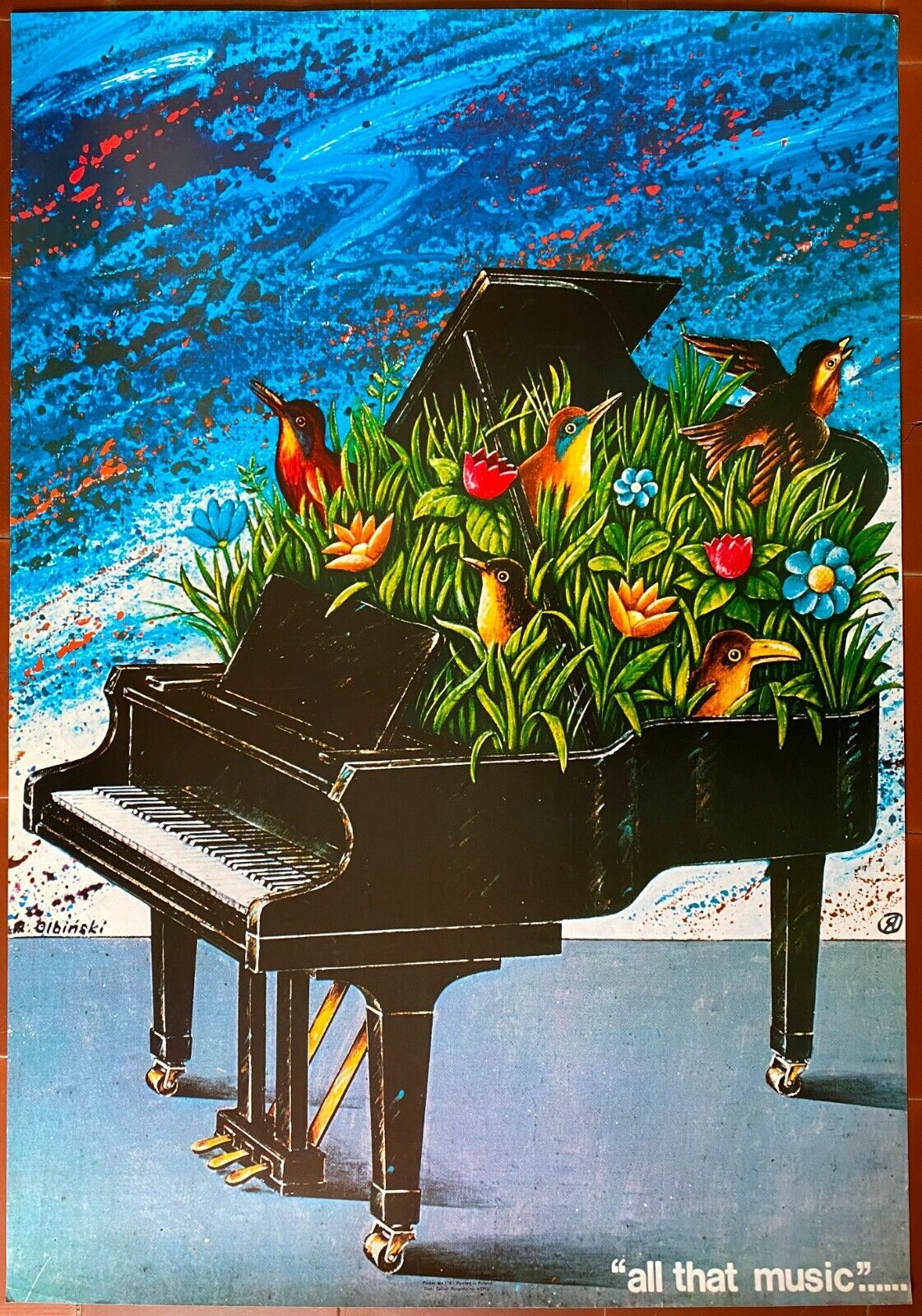 Original Polish poster "All that music" Olbinski 1978