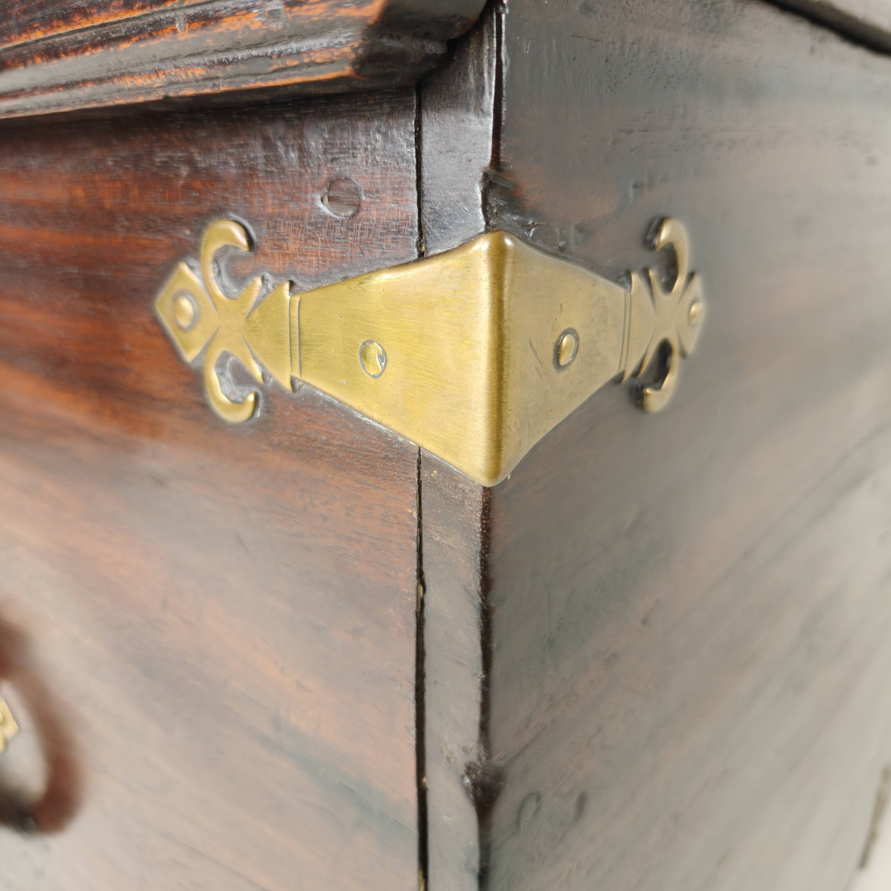 18th Century Dutch VOC Colonial Chest with Brass Mounts