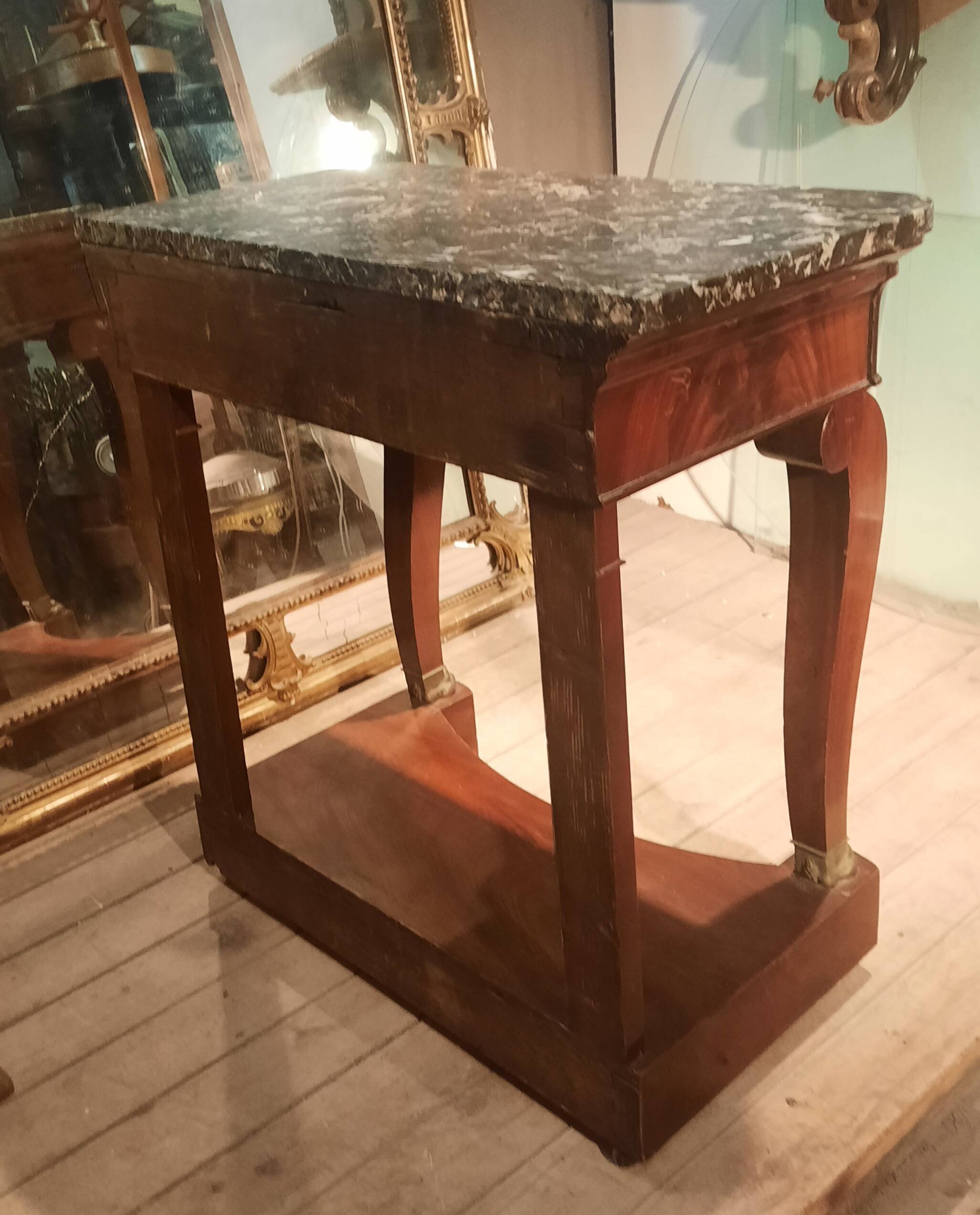 Restoration period console in mahogany