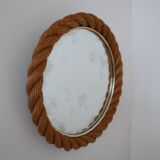 Rope work circular mid-century mirror