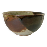 Small glazed pottery ceramic bowl signed 60s-70s