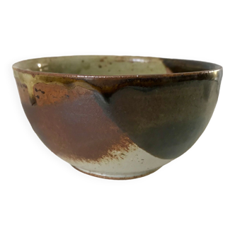 Small glazed pottery ceramic bowl signed 60s-70s