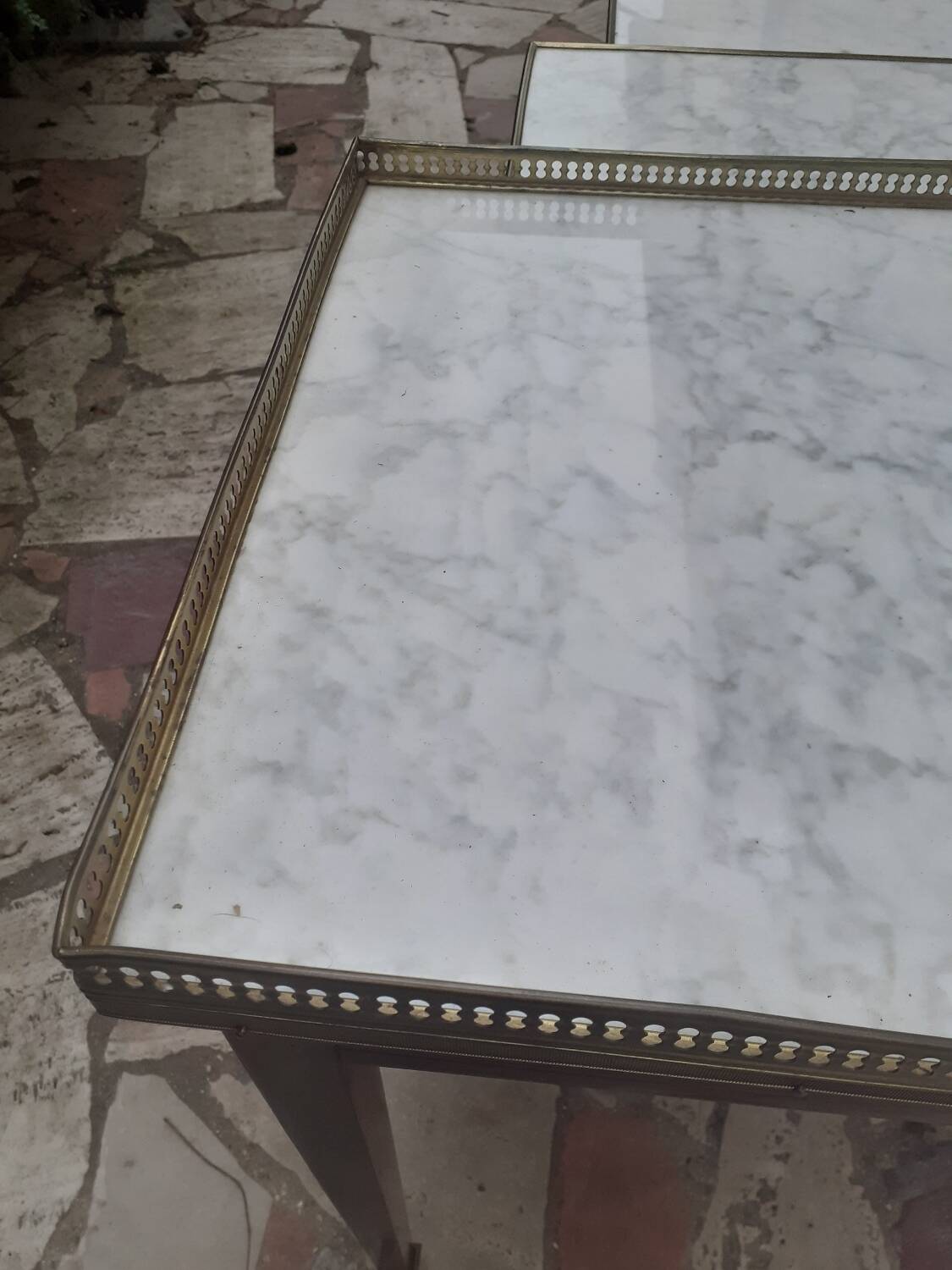 Set of three Louis XVI mahogany nesting tables