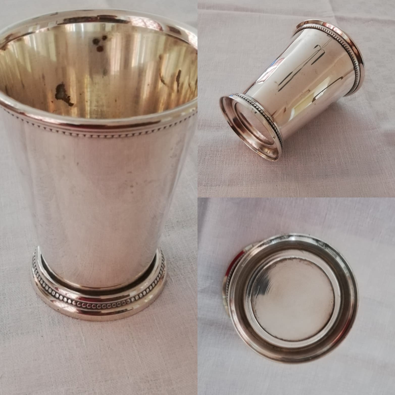 Set of 7 timpani in silver metal