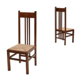 Modern Dutch high-backed chairs with 1920 cord seats
