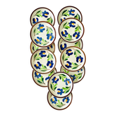 Lot de 12 assiettes dessert vintage Gien France collection Cadix