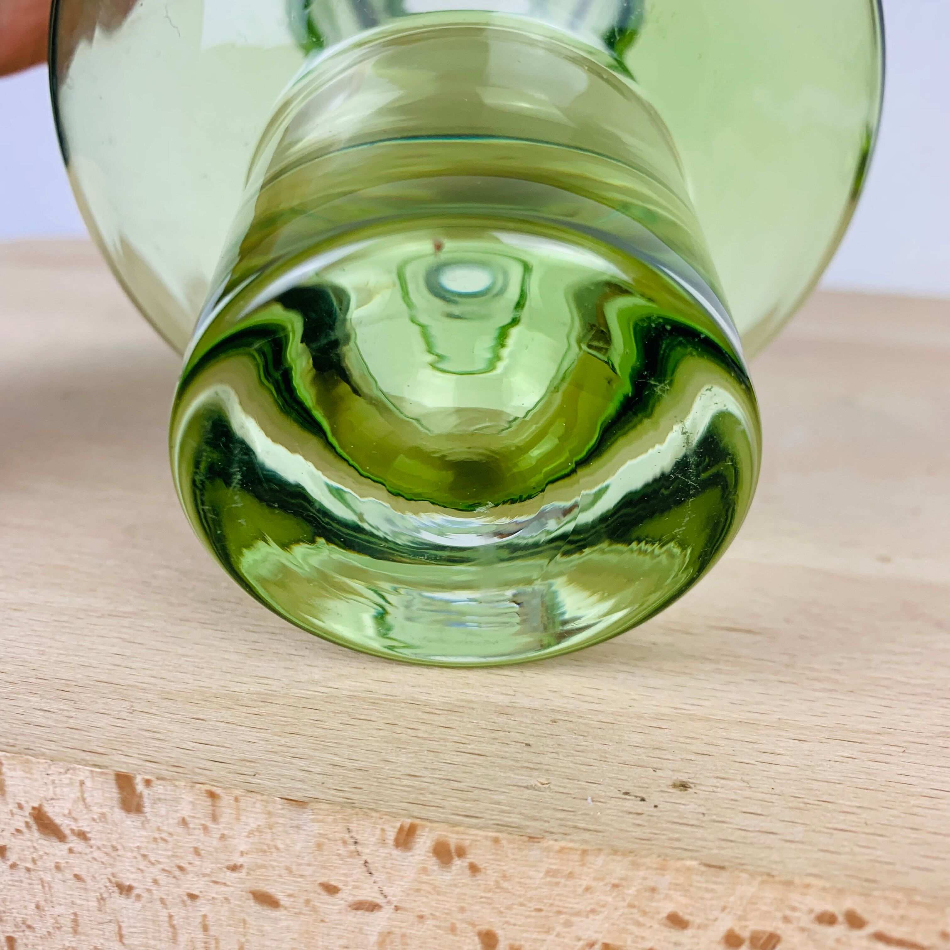 Scandinavian glass vase Riihimaki green