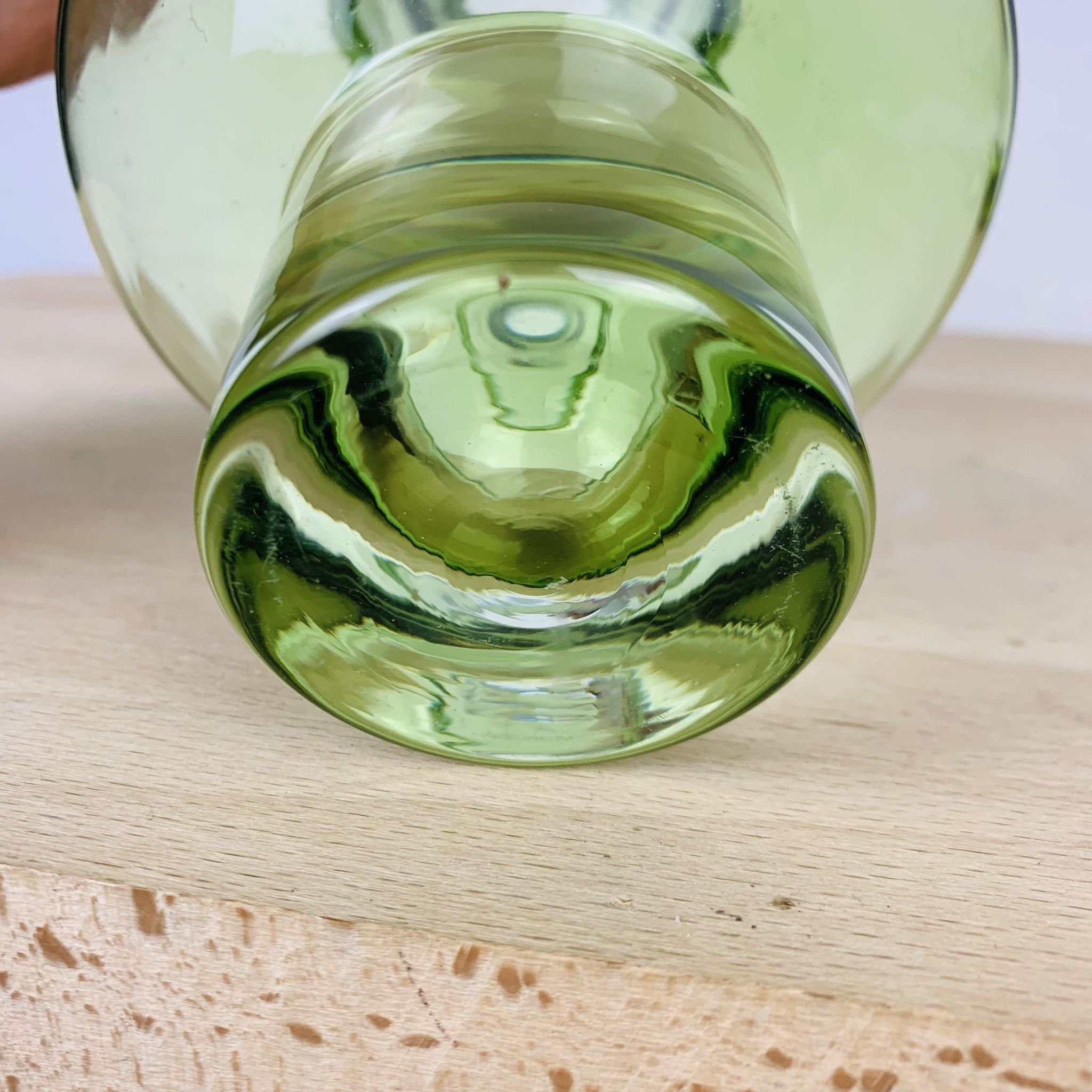 Vase scandinave verre Riihimaki vert