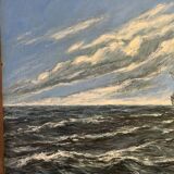 Marine board boat at sea
