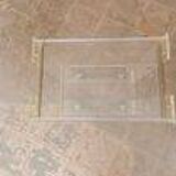 Plexiglas and gold metal rolling table