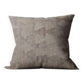 Housse de coussin géométrique grise, coussin kilim afghan vintage, décoration intérieure moderne