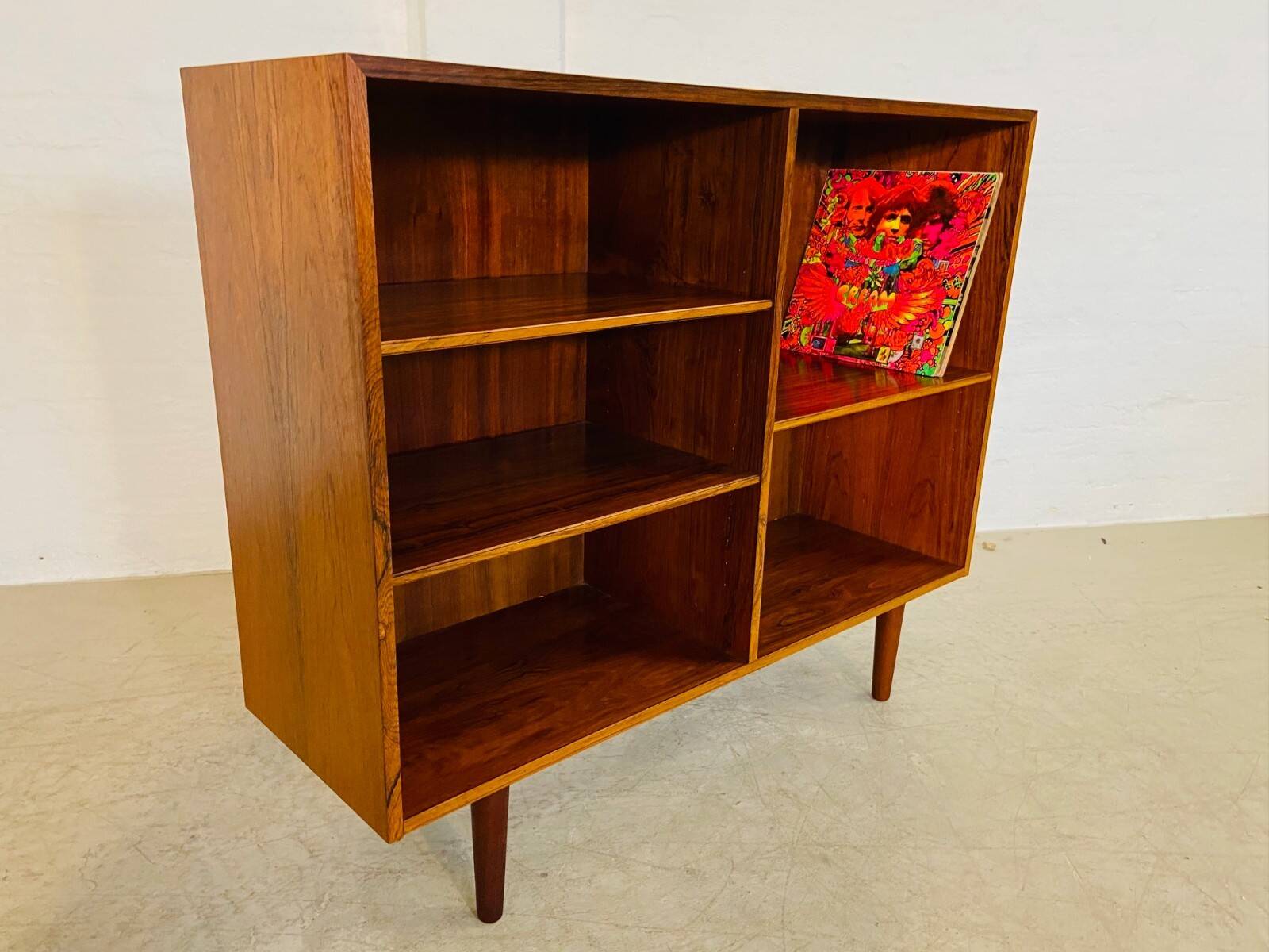 Vintage Danish mid-century retro rosewood bookcase 1960s