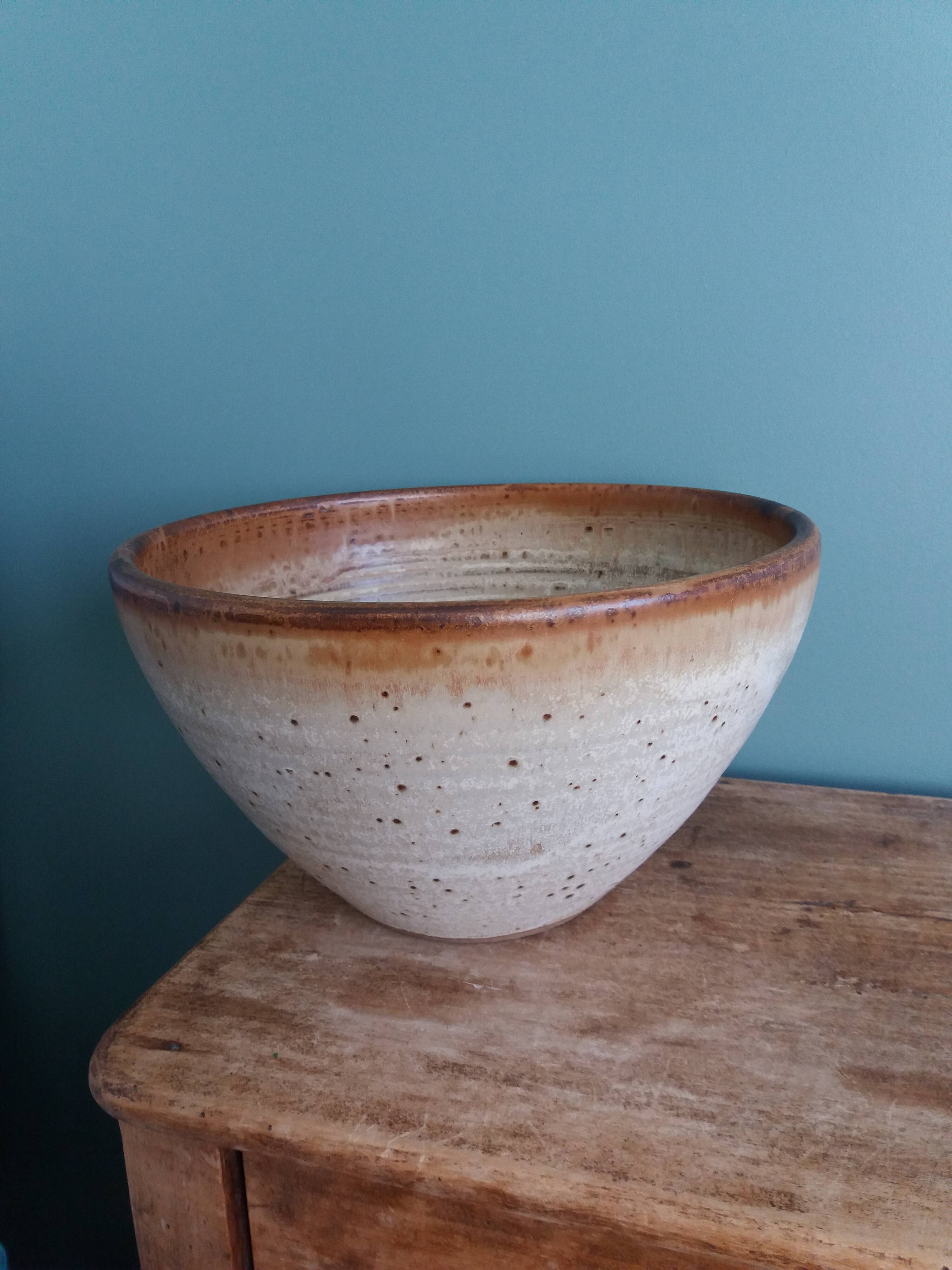 Stoneware salad bowl from Puisaye Jean-Pierre Prud'homme