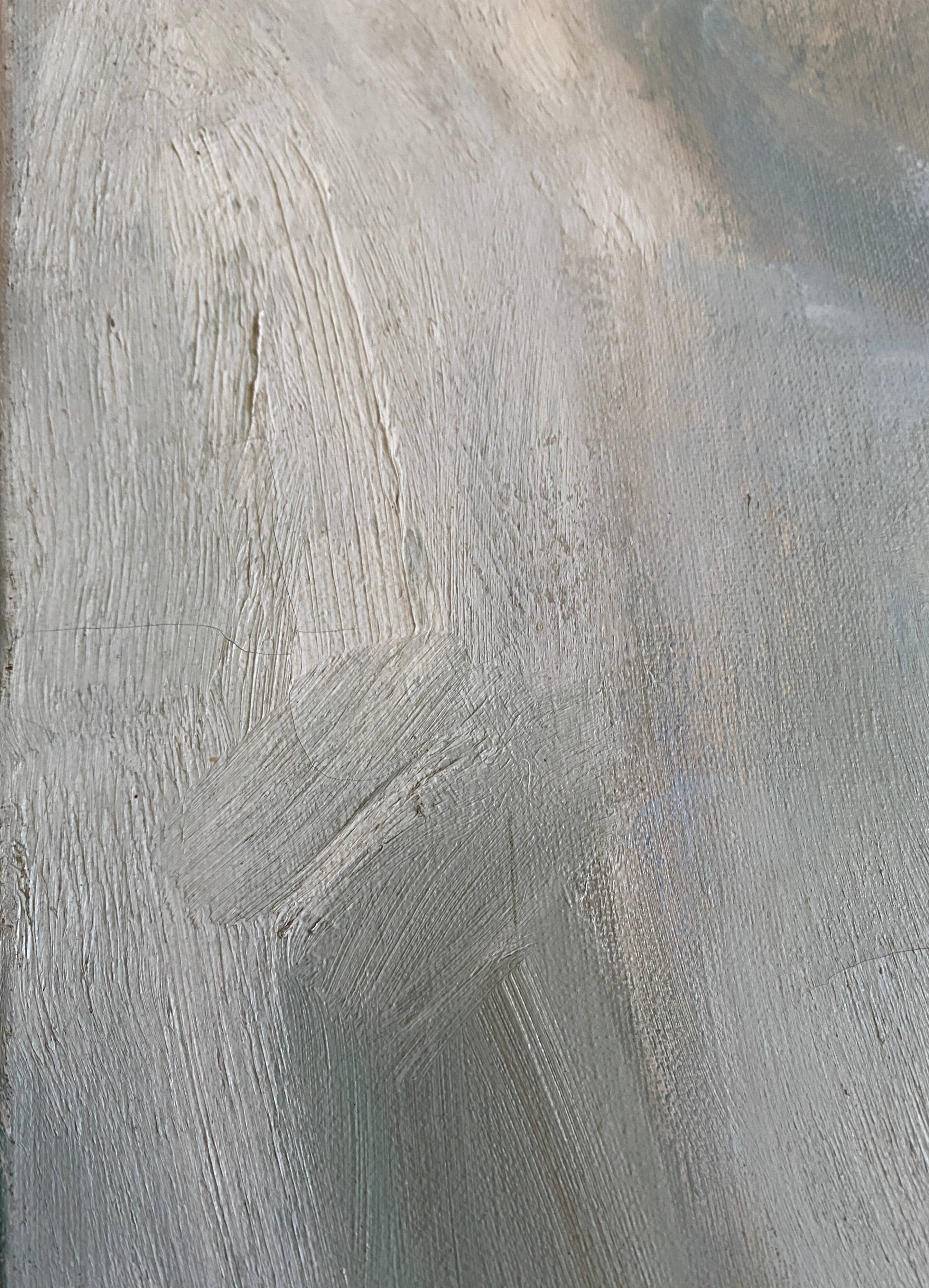 Painting "The worker" by Gilbert LISKENNE (1929-2005)