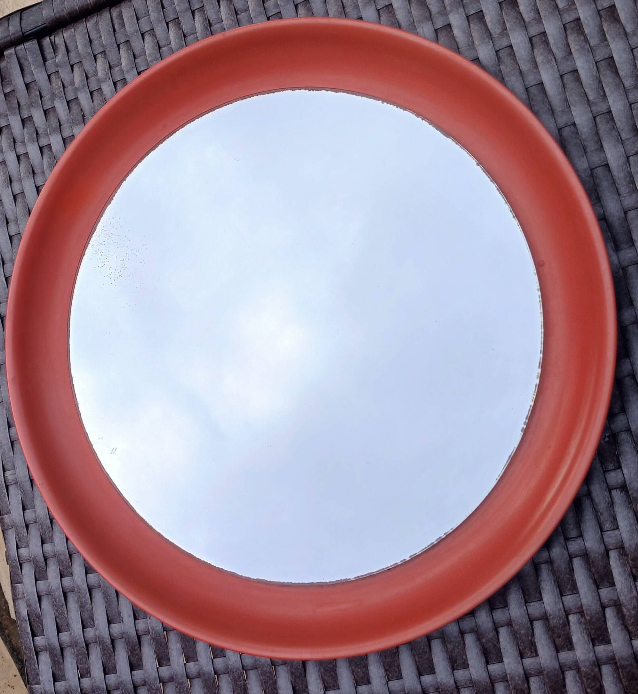 Miroir space age orange Schöninger 1960/70